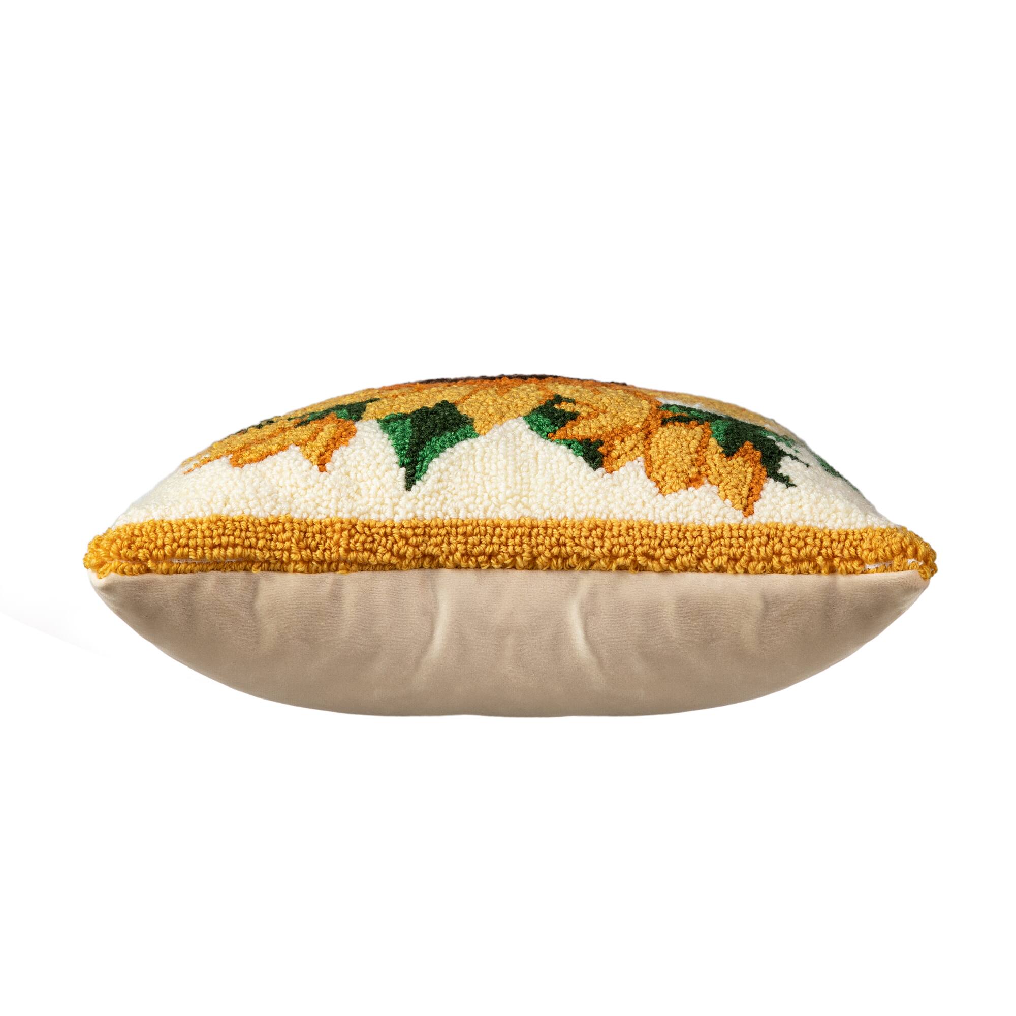 Glitzhome® 14" Fall Hooked Sunflower Pillow